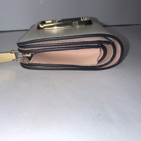 Marc Jacobs Snapshot Cloud White Mini Compact Wallet gold beige gray greige - Picture 8 of 15